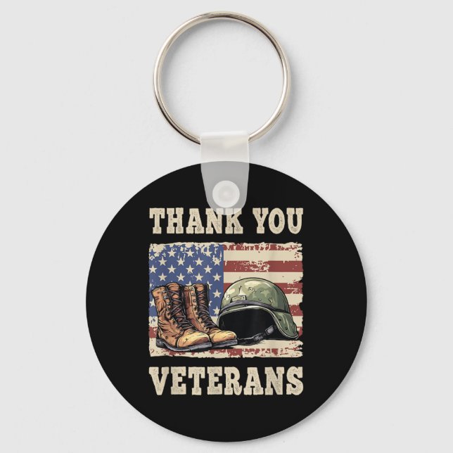 Veterans &amp; Memorial Day Patriotic  Keychain (Front)