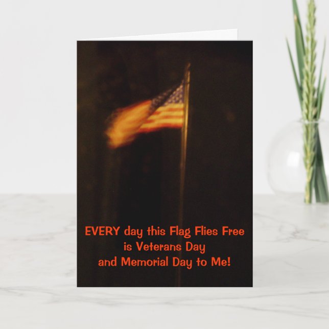 Veterans and Memorial Day Flag Thank You Card (Front)
