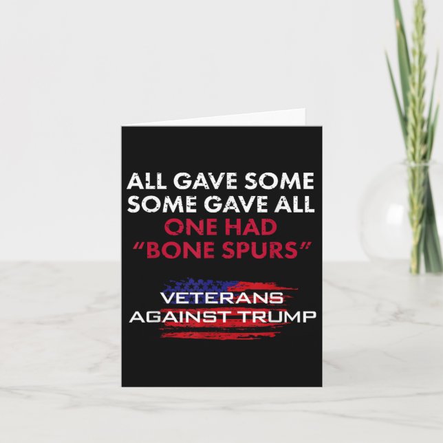 Veterans Anti-trump Draft Dodger Bone Spurs For Ve Card (Front)
