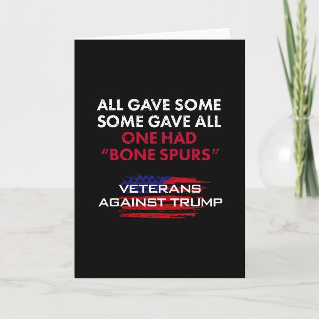 Veterans Anti-trump Draft Dodger Bone Spurs For Ve Card (Front)