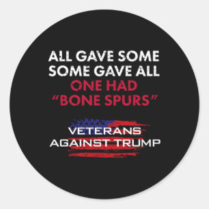 Veterans Anti-trump Draft Dodger Bone Spurs For Ve Classic Round Sticker
