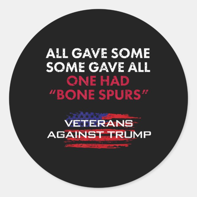 Veterans Anti-trump Draft Dodger Bone Spurs For Ve Classic Round Sticker (Front)