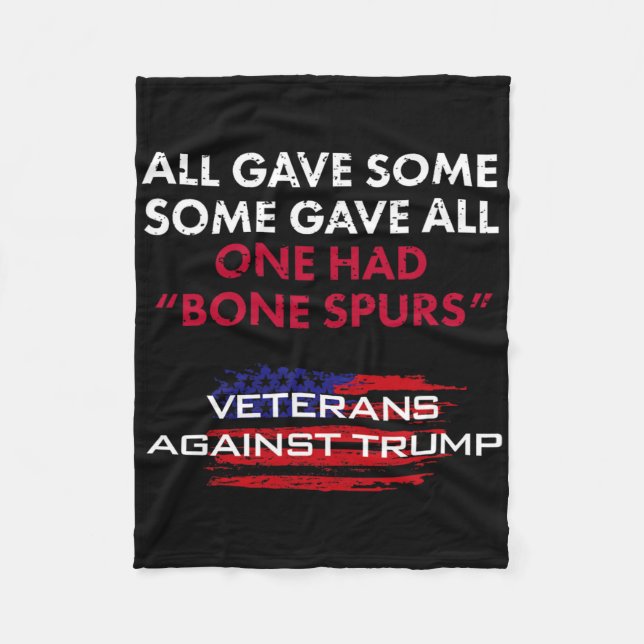 Veterans Anti-trump Draft Dodger Bone Spurs For Ve Fleece Blanket (Front)