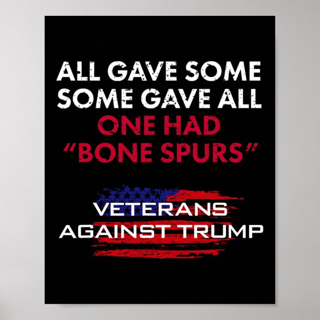 Veterans Anti-trump Draft Dodger Bone Spurs For Ve Poster (Front)