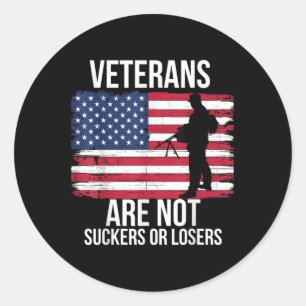 Veterans Are Not Suckers Or Losers Biden 2020 Anti Classic Round Sticker
