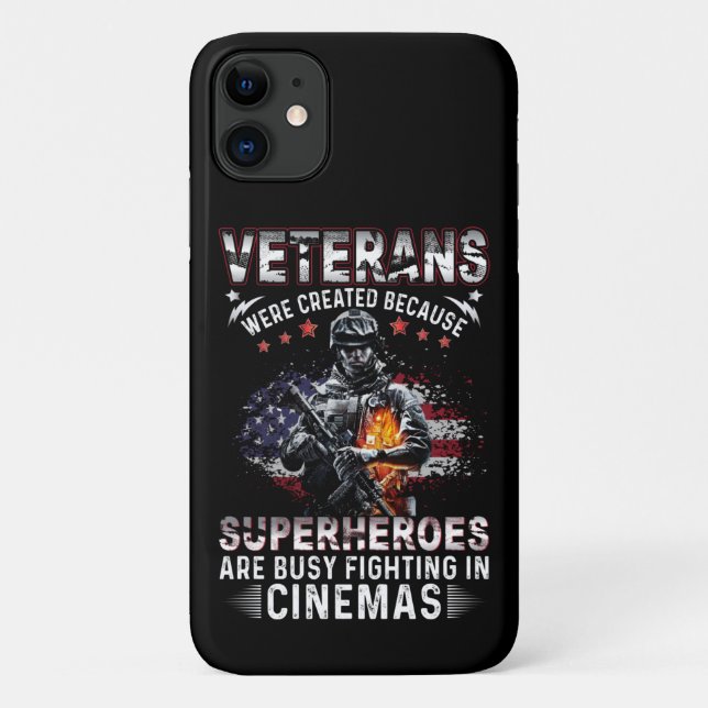 Veterans Because Superheroes Busy in Cinemas  Case-Mate iPhone Case (Back)