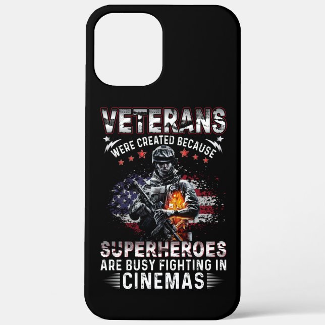 Veterans Because Superheroes Busy in Cinemas Case-Mate iPhone Case (Back)