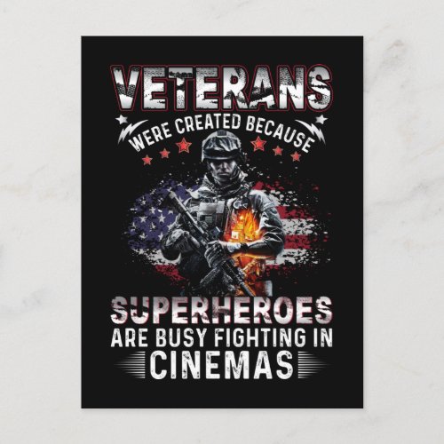 Veterans Because Superheroes Busy in Cinemas Holiday Postcard