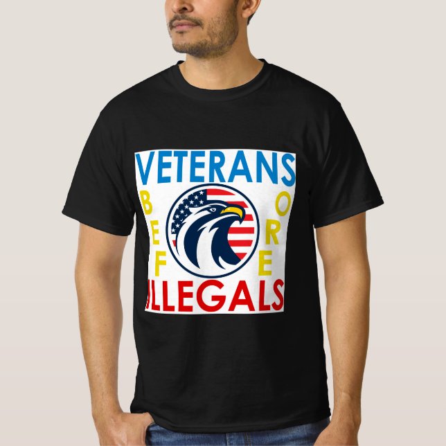 Veterans Before Illegals T-Shirt (Front)
