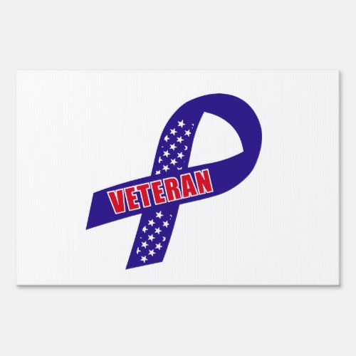 Veterans Blue Stars Ribbon Support the Troops Yard Sign