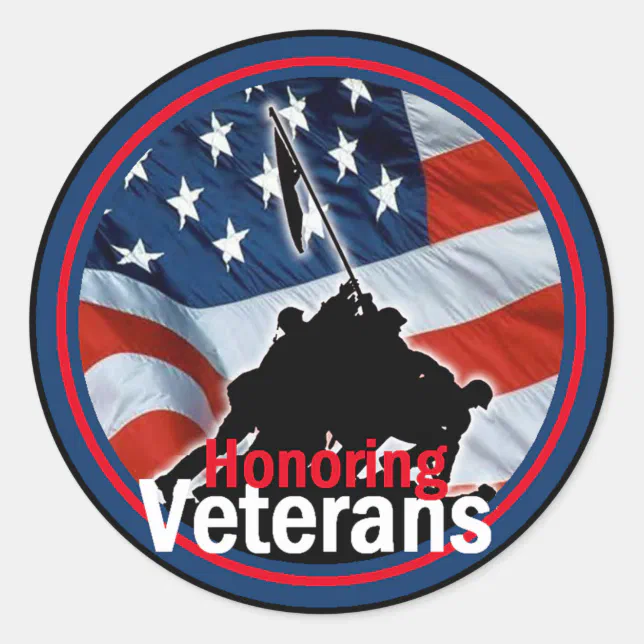 Veterans Classic Round Sticker (Front)