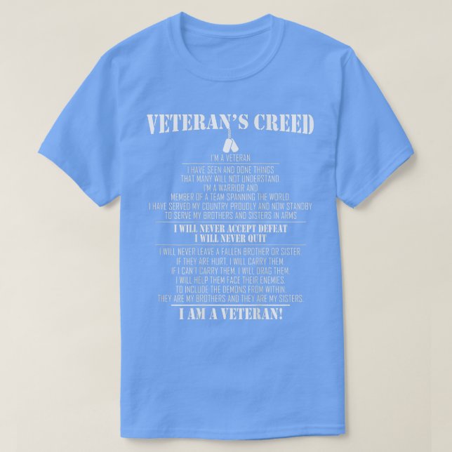 Veteran's creed I'm a veteran  T-Shirt (Design Front)