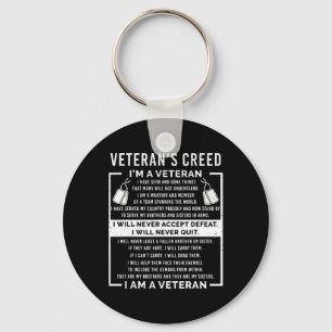 Veteran's Creed Patriot War Usa Oath Grandpa Keychain