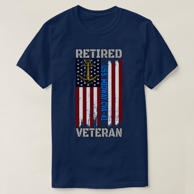 Veterans Dad Son Sailor USS Midway CVA41 Aircraft  T-Shirt (Design Front)