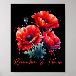 Veterans Day 2024 Usa Memorial Day Red Poppy Poster