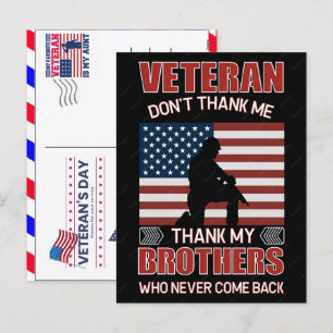Veterans Day 2026 Honoring All Who Served Holiday Postcard