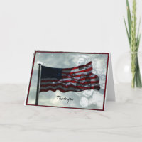 Veterans Day,  American Flag and WWII Veteran Thank You Card