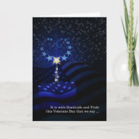 Veterans Day American Flag Candle and Star Heart