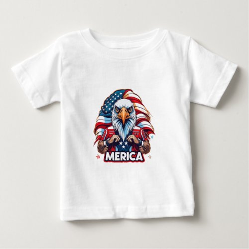 Veterans Day American Flag Merica Patriotic Eagle Baby T_Shirt