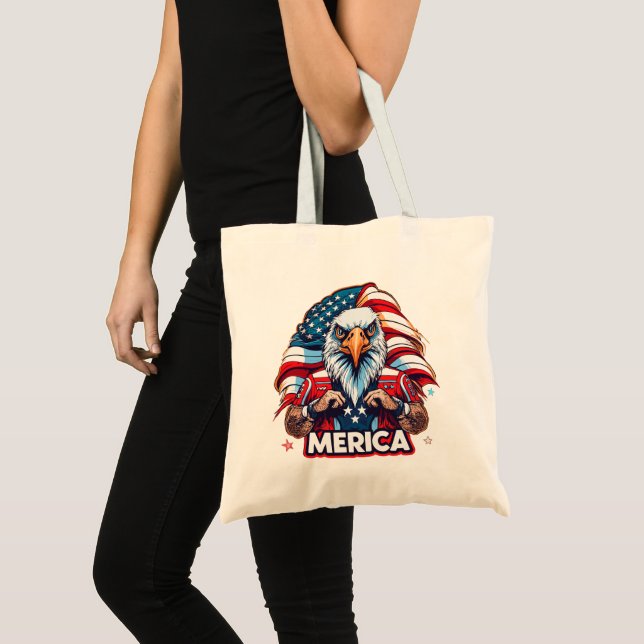 Veterans Day American Flag Merica Patriotic Eagle Tote Bag (Front (Product))