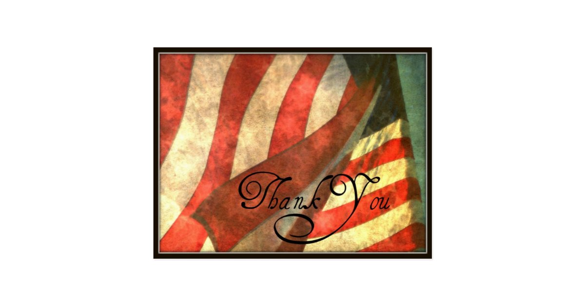 Veterans Day American Flag Thank You Postcard Zazzle Com
