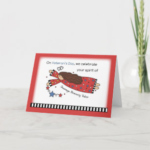 Veteran's Day Angel Letterpress Thank You Card