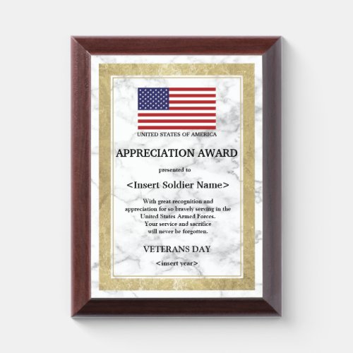 Veterans Day Appreciation Award