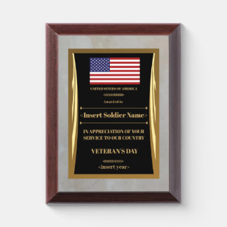 Veterans Day Appreciation Plaque