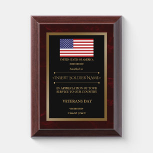 Veterans Day Appreciation Plaque