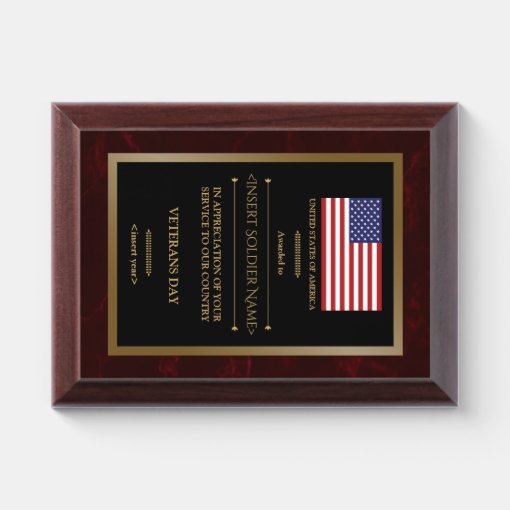 Veterans Day Appreciation Plaque | Zazzle