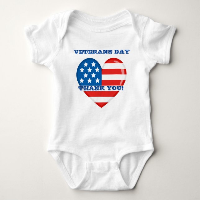 Veterans Day Baby Jersey Bodysuit (Front)