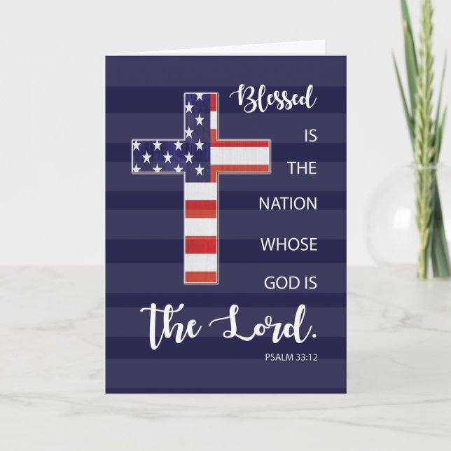 Veterans Day Blessings Religious Scripture America Card (Front)