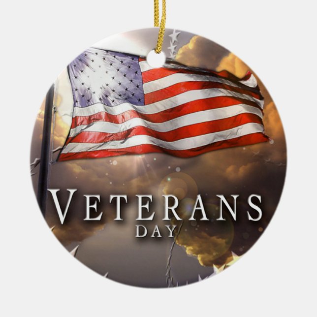 Veterans Day Ceramic Ornament (Front)