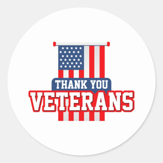 Veterans Day  Classic Round Sticker (Front)