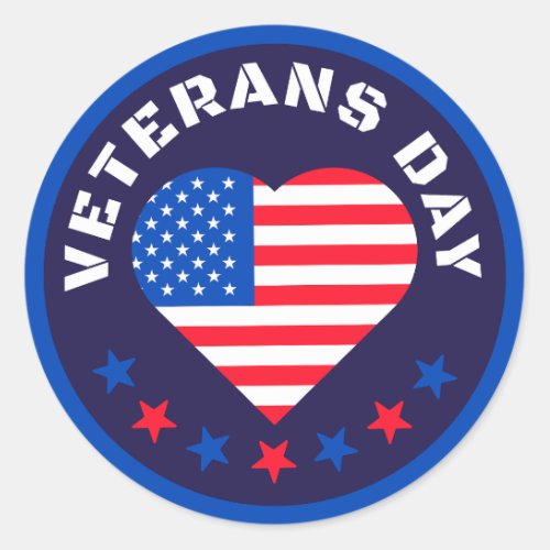 Veterans Day Classic Round Sticker