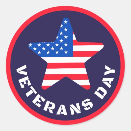 Veterans Day Classic Round Sticker