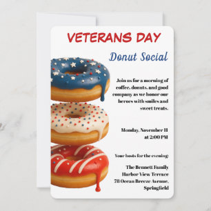 Veterans Day Donut Social Celebration Invitation