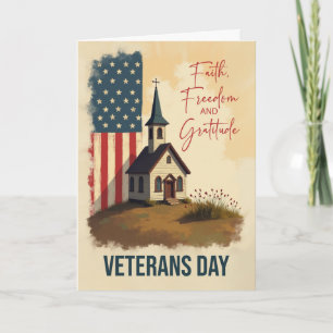 Veterans Day Faith Freedom and Gratitude Chapel Card
