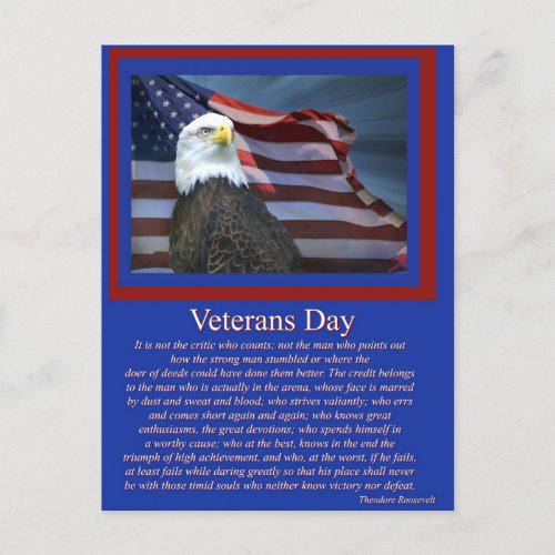 Veterans Day Famous Quote Postcard