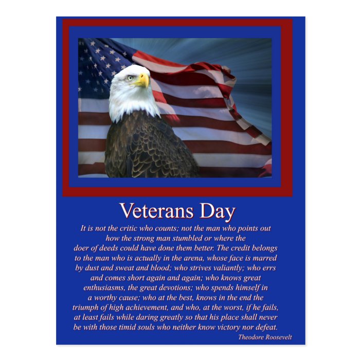 Veteran's Day Famous Quote Postcard | Zazzle.com