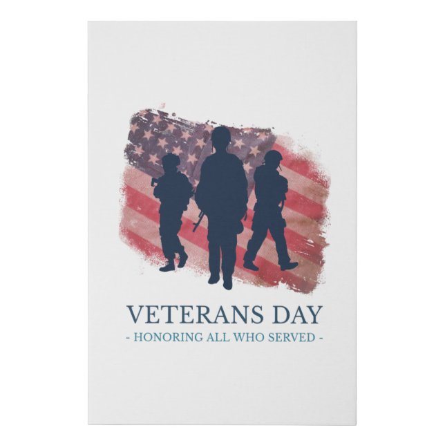 Veterans Day Faux Canvas Print (Front)