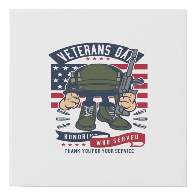 Veterans Day Faux Canvas Print (Front)