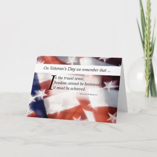 Veterans Day Flag Thank You Card