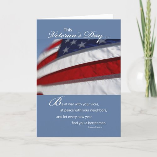 Veterans Day Flag Thank You Card