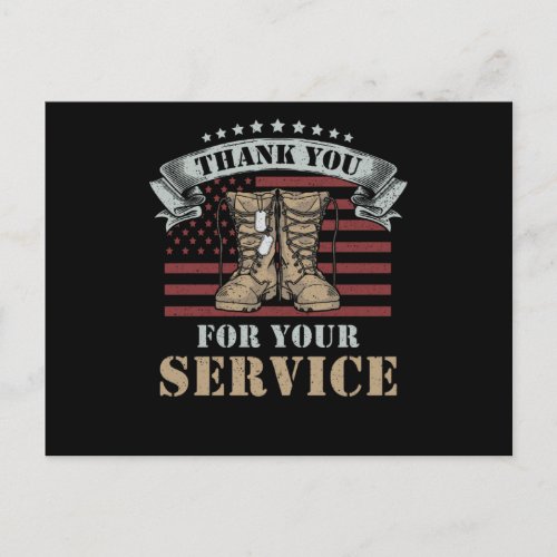 Veterans Day Gift Thank You for your service Postcard