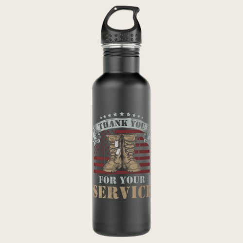Veterans Day Gift Thank You for your service Stainless Steel Water Bottle