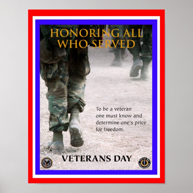 veterans day honor poster from 14.95 (Front)