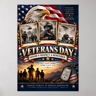 Veterans Day Honor Respect Remember Patriotic Poster