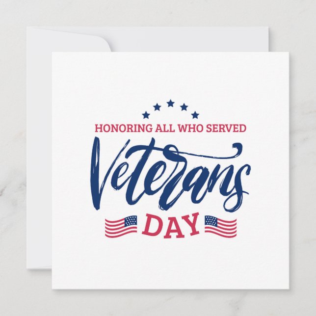 Veterans Day - Honoring all who served  (Front)