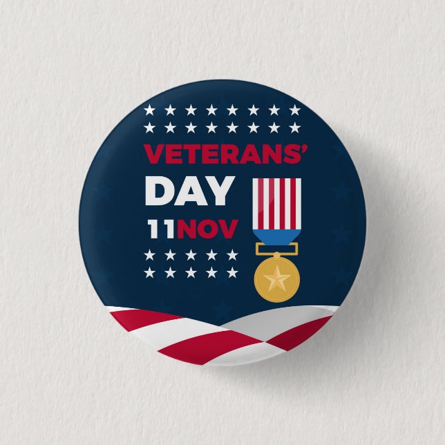 Veterans Day - Honoring all who served  Button (Front)